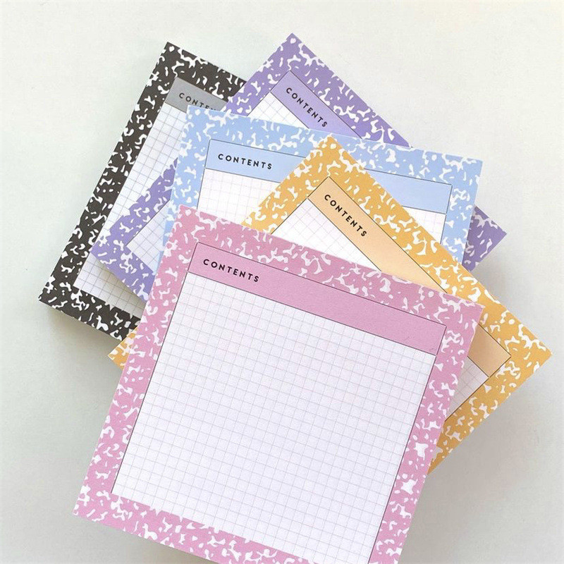 

MINKYS 50 Sheets Kawaii Grid Memo Note Pads Paper Daily To Do It Check List Paperlaria School Stationery