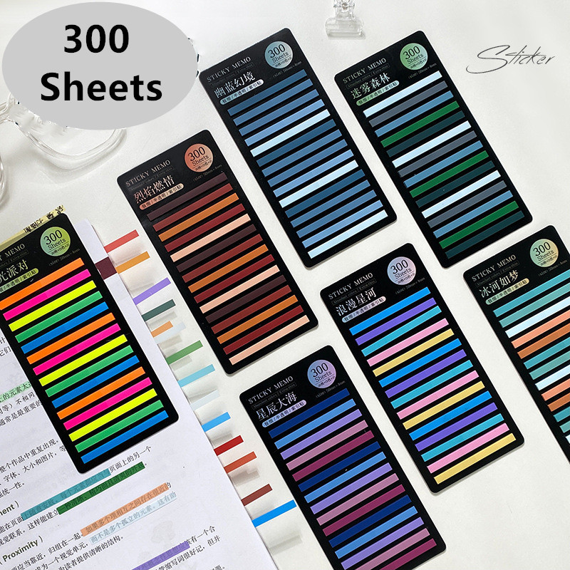 

300 Sheets sticky not Transparentes Sticky Notes Self-Adhesive Annotation Read Books Bookmarks Tabs Notepad Aesthetic Stationery