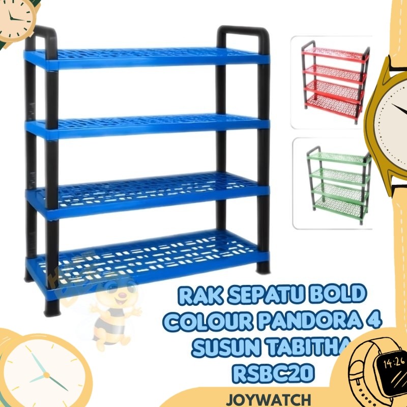 (JW) RAK SEPATU BOLD COLOUR PANDORA 4 SUSUN TABITHA RSBC20