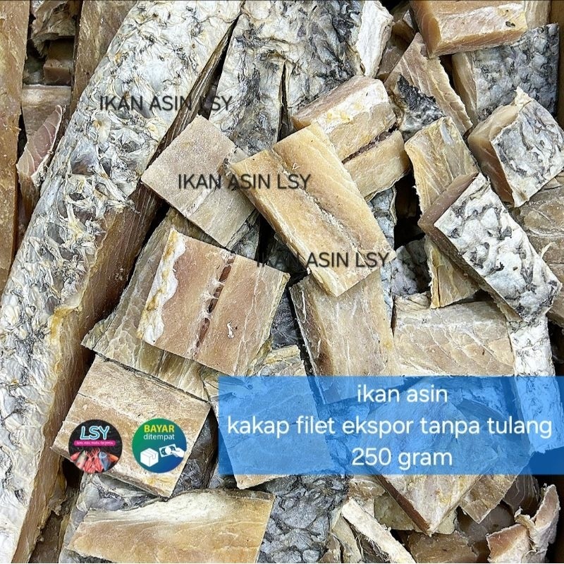 

TERLARIS ikan asin kakap filet tanpa tulang 250gram