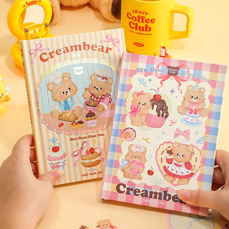 

B6 Kawaii Bear Colorful Notebook Cute Animal Creative Hard Cover 2025 Planner Student Record Book Girl Diary Handbook