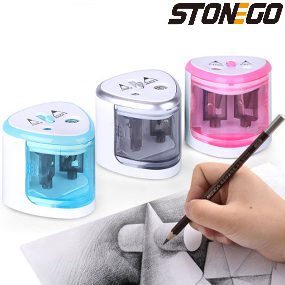 

STONEGO New Automatic pencil sharpener Two-hole Electric Switch Pencil Sharpener stationery Home Office School Supplies