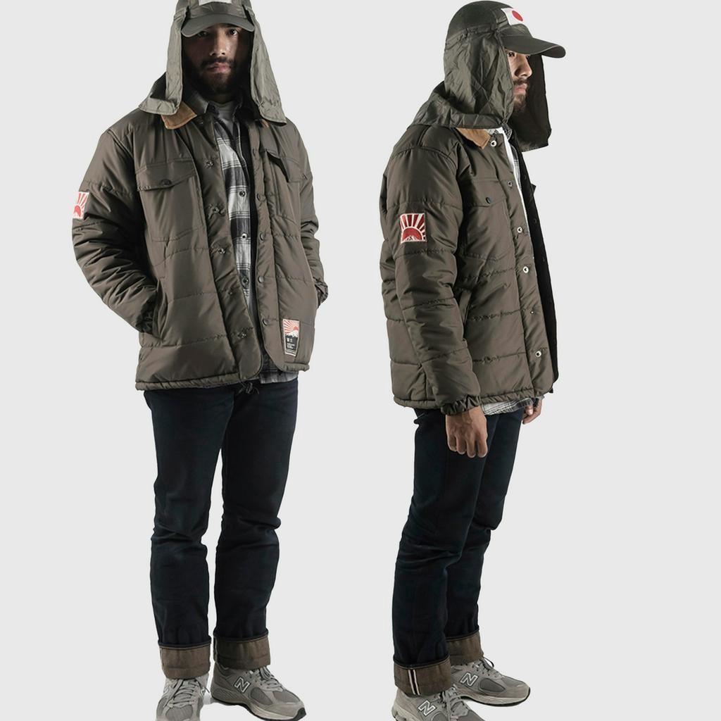 BEST SELLER FUJI1995 COLUMBIA PUFFER OLIVE JACKET