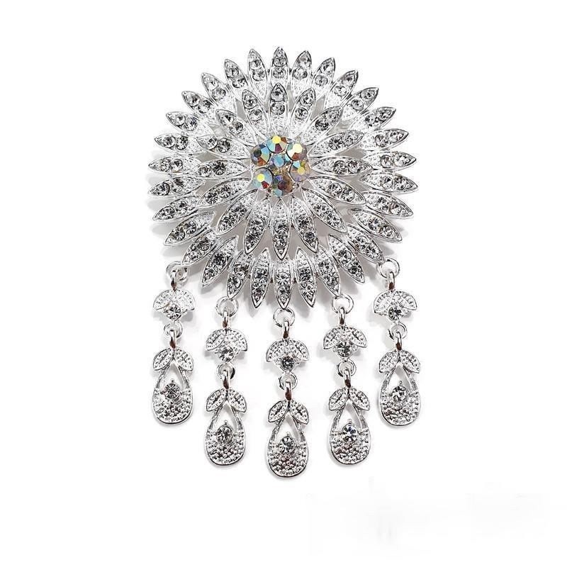 Bros Kebaya Kutu Baru / aksesoris baju kebaya wanita  Bunga Susun matahari emas silver