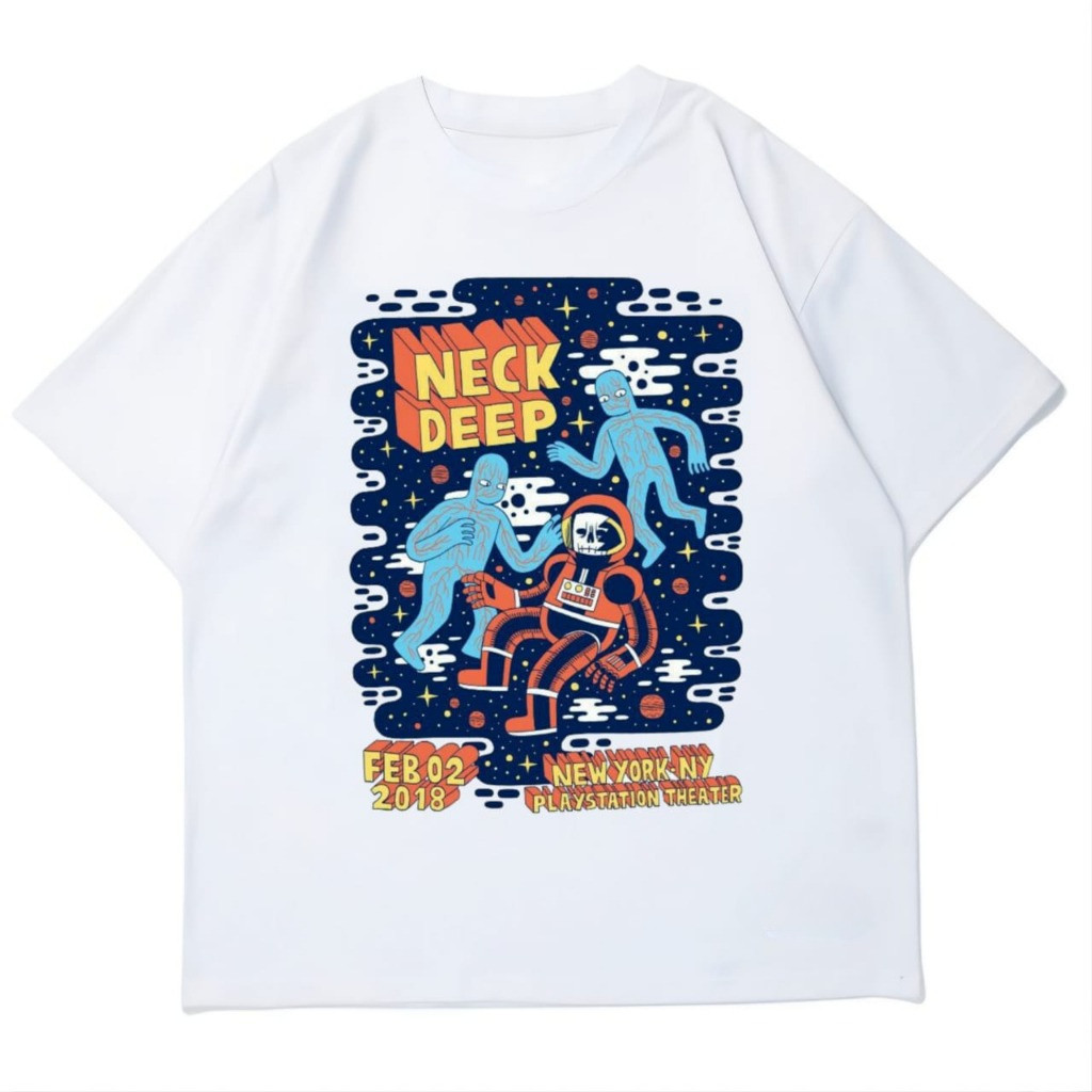 Tshirt Neckdeep Vintage Kaos lengan pendek Putih