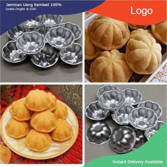 CETAKAN KUE BOLU KERING PUKIS MANGGIS MINI 12pcs MURAH/ ALMUNIUM PRES / CETAKAN KUE PUDING COKLAT MI