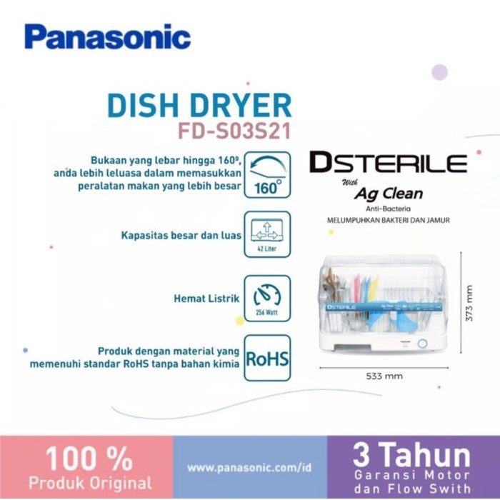 PANASONIC - Dsterile Sterilizer Dish Dryer - Pengering & Steril Botol