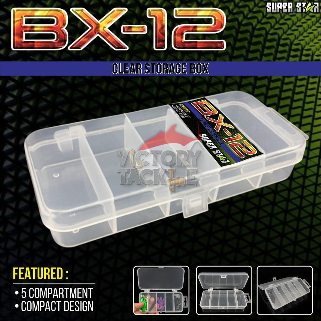 Box Pancing Superstar BX-12 Clear Storage Box Aksesories Pancing Box Tamiya