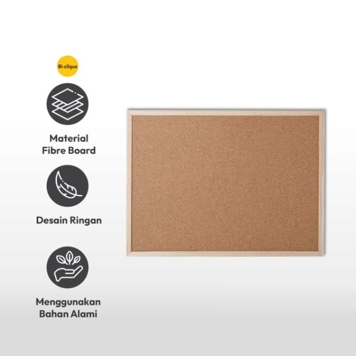 

BI-SILQUE - Cork Board 60x45 Cm Silque Papan Informasi Fiber Board