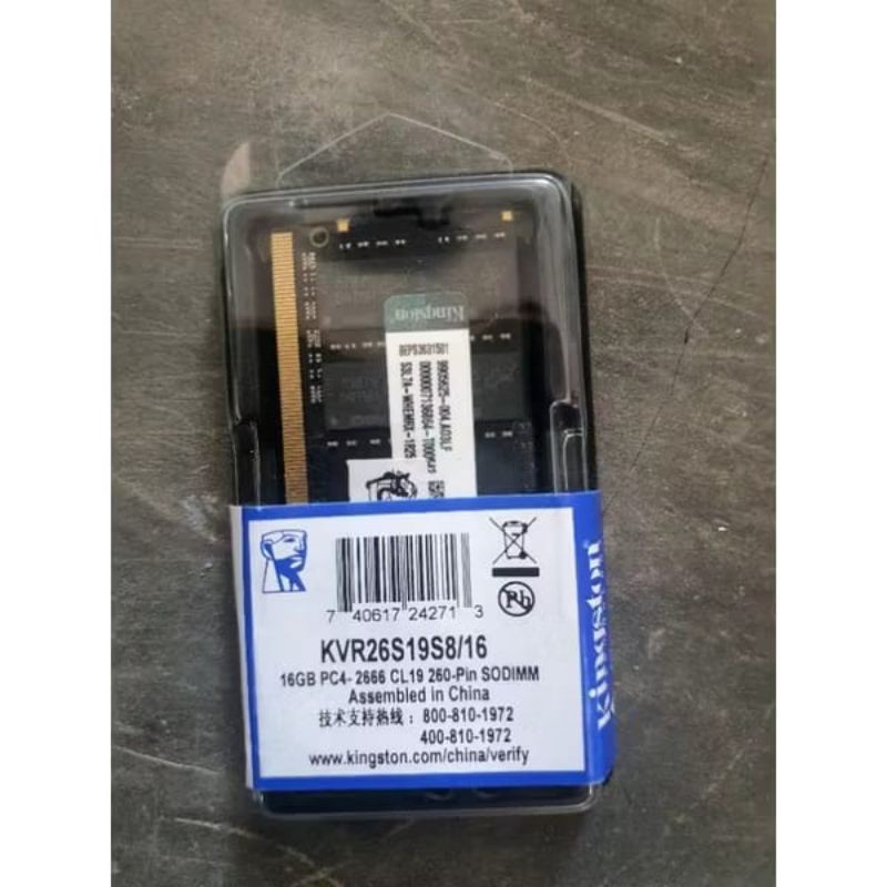 Ram sodim kingstone 16GB DDR4 PC2666