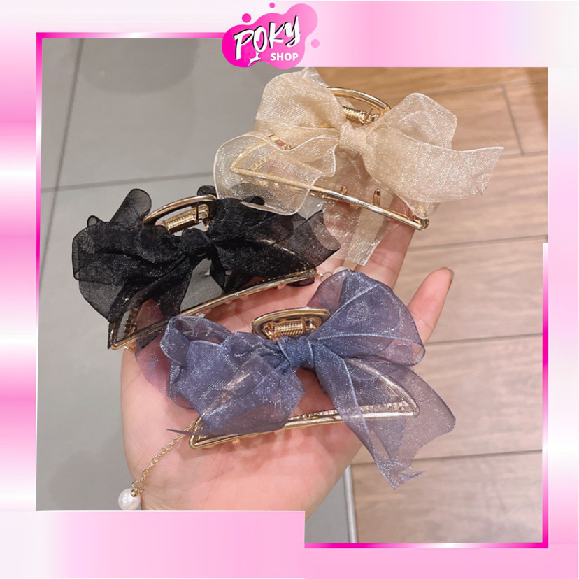 POKY - F6513 Jepit Rambut Pita Mutiara / Hair Claw Elegan Wanita