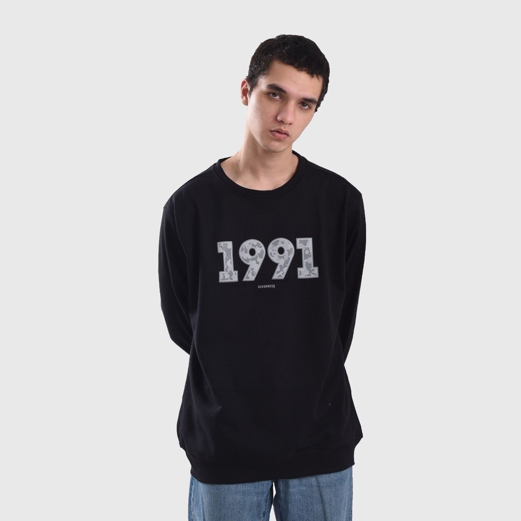Roughneck SS097 Black 1991 Aura Camouflage Crewneck