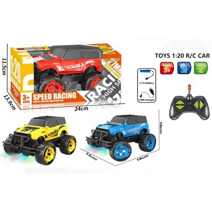 (BISA COD) MAINAN RC JEEP SPRINT MOBIL OFF ROAD RACING CHARGER SKALA 1:20