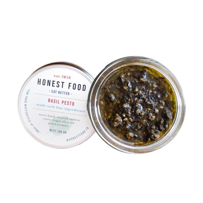 

Basil Pesto Honestfood - Selai Basil Pesto, Saus Pasta, Bahan Masakan Dressing Sauce Lada Olive oil untuk sahur buka puasa bulan Ramadhan Pedas Tomat - Reguler