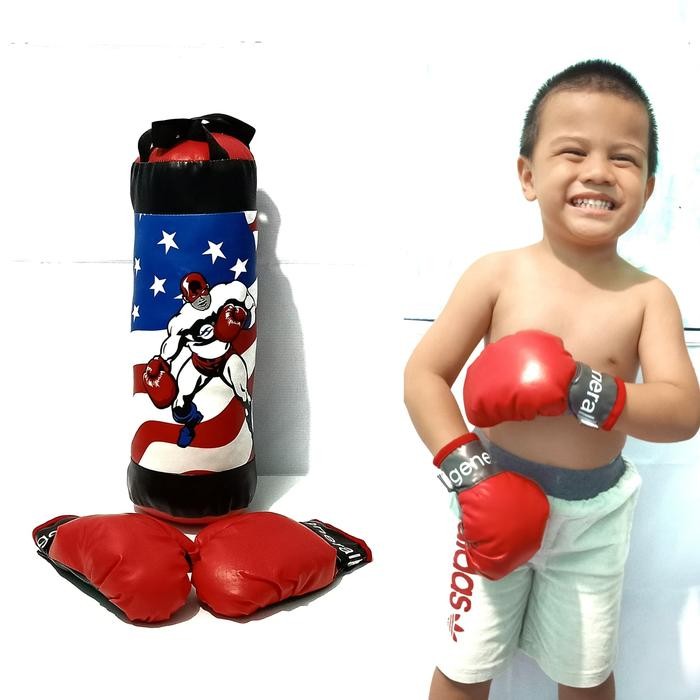 mainan samsak dan sarung tinju anak /mainan tinju tinjuan