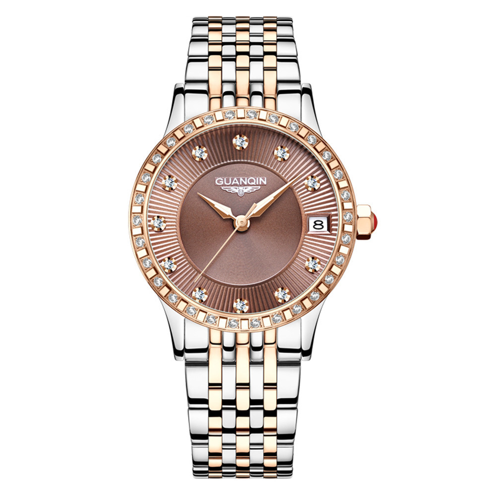 Jam Tangan Wanita GUANQIN Luminous Date Automatic Mechanical Women Wrist Watch Top Luxury Brand Stee