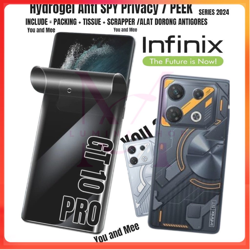 [ LUMINA SHOP ] HYDROGEL Anti SPY Privacy MATTE INFINIX GT 20PRO/ 10PRO/ Note 40 30 30PRO 12 2023, 1