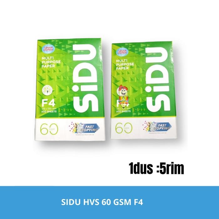 

Kertas HVS print foto copy ukuran F4 SiDU (Sinar Dunia) 60GSM