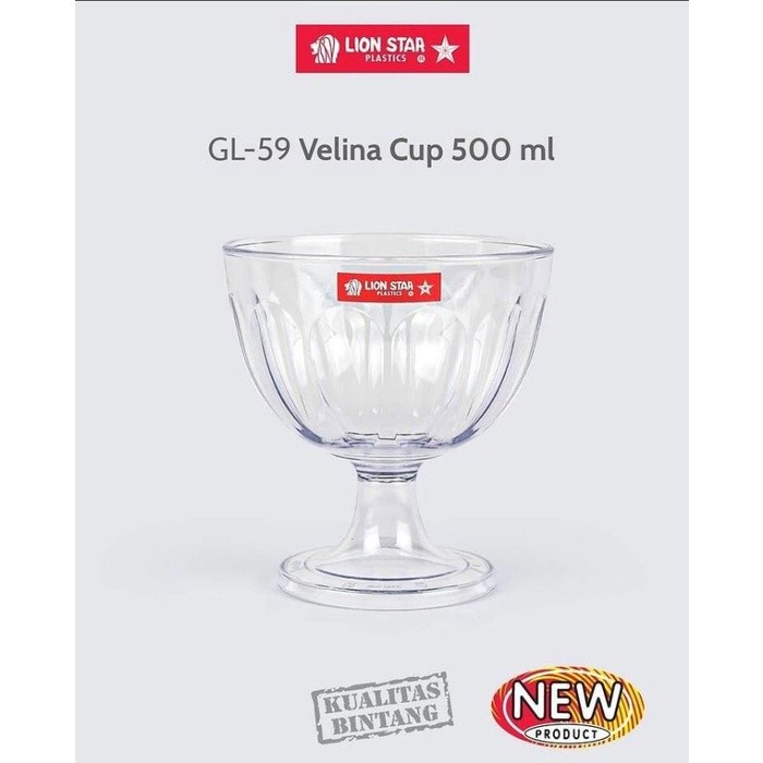 Gelas Plastik / Gelas Es Campur /Gelas Es Krim Velina Cup 500 ml GL-59