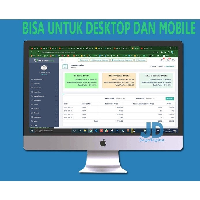 Aplikasi POS Apotik Farmasi Obat Lengkap Berbasis Web Php Codeigniter