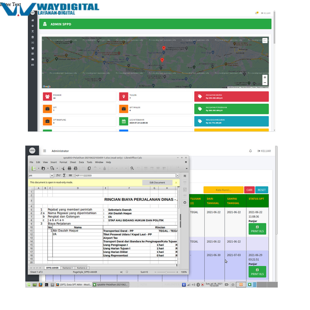 Aplikasi Surat Perintah Perjalanan Dinas Source Code Software SPPD Surat Dinas
