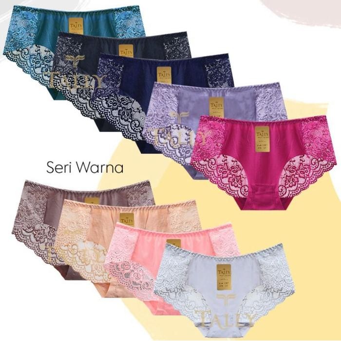3/6/12pcs CD Wanita Renda Transparan Freesize (M-L) utk BB 45-55kg | Satin kombi Renda | Celana Dala