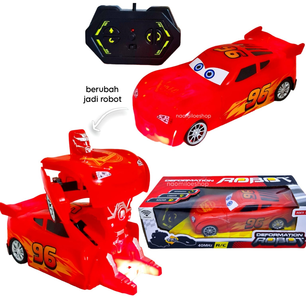prabuaranSHOPCars mcqueen jadi robot RC Transformer Cars Mainan Remote Control