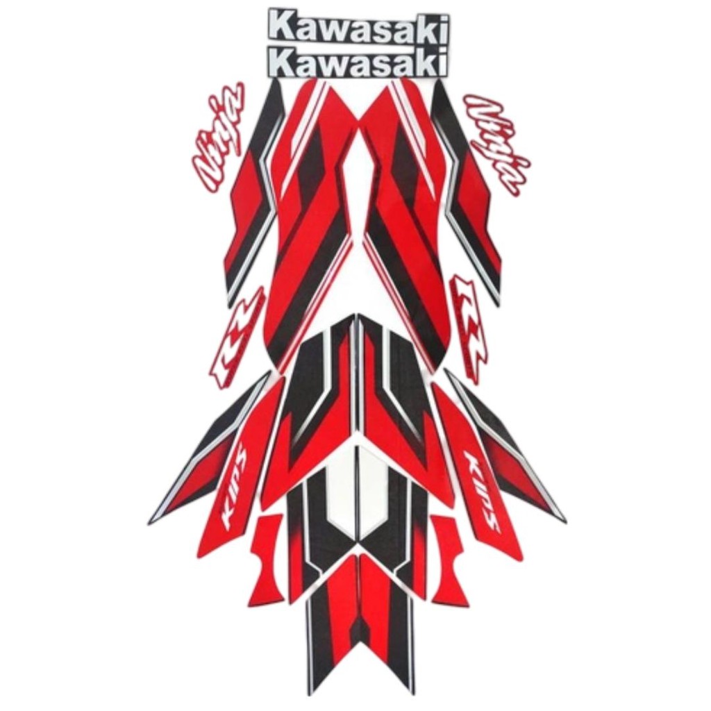 Stiker Striping Kawasaki Ninja RR New SE 150 2015 Orange Full Body Berkualitas Awet Motorcycle