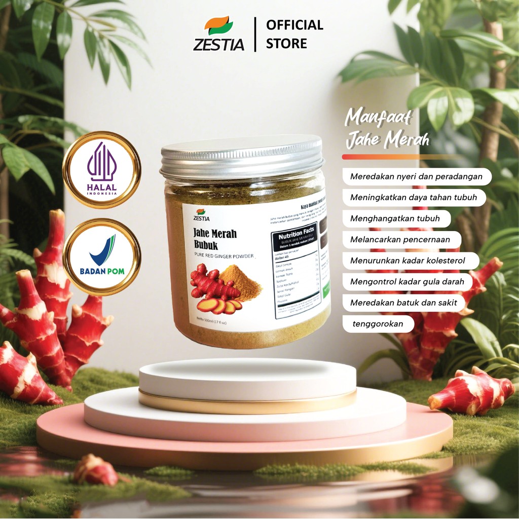 

Zestia Jahe Merah Bubuk Murni Super Premium Tanpa Gula 500 Gram
