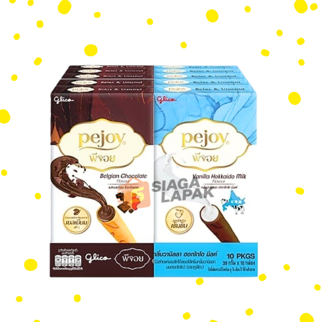 

Pejoy Glico Mini 20gr Stik Biskuit Rasa Belgian Coklat Vanila MilkJajan