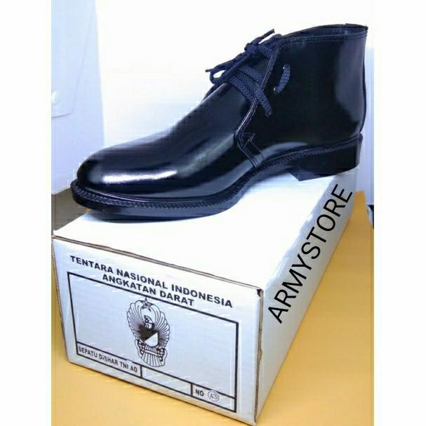 Sepatu PDH TNI jatah asli kulit kilap sol molding | Sepatu PDH kilap - 43