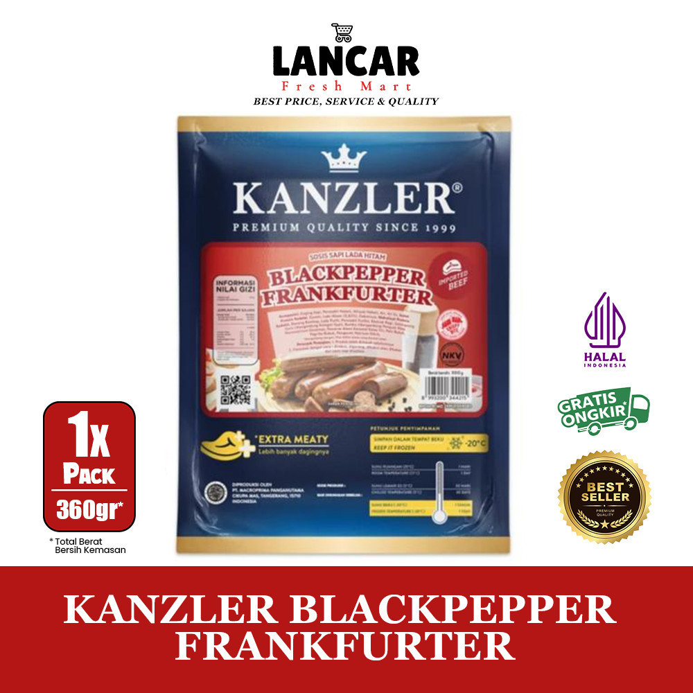

KANZLER BLACKPEPPER FRANKFURTER 360GR / SOSIS KANZLER SAPI LADA HITAM 360GR