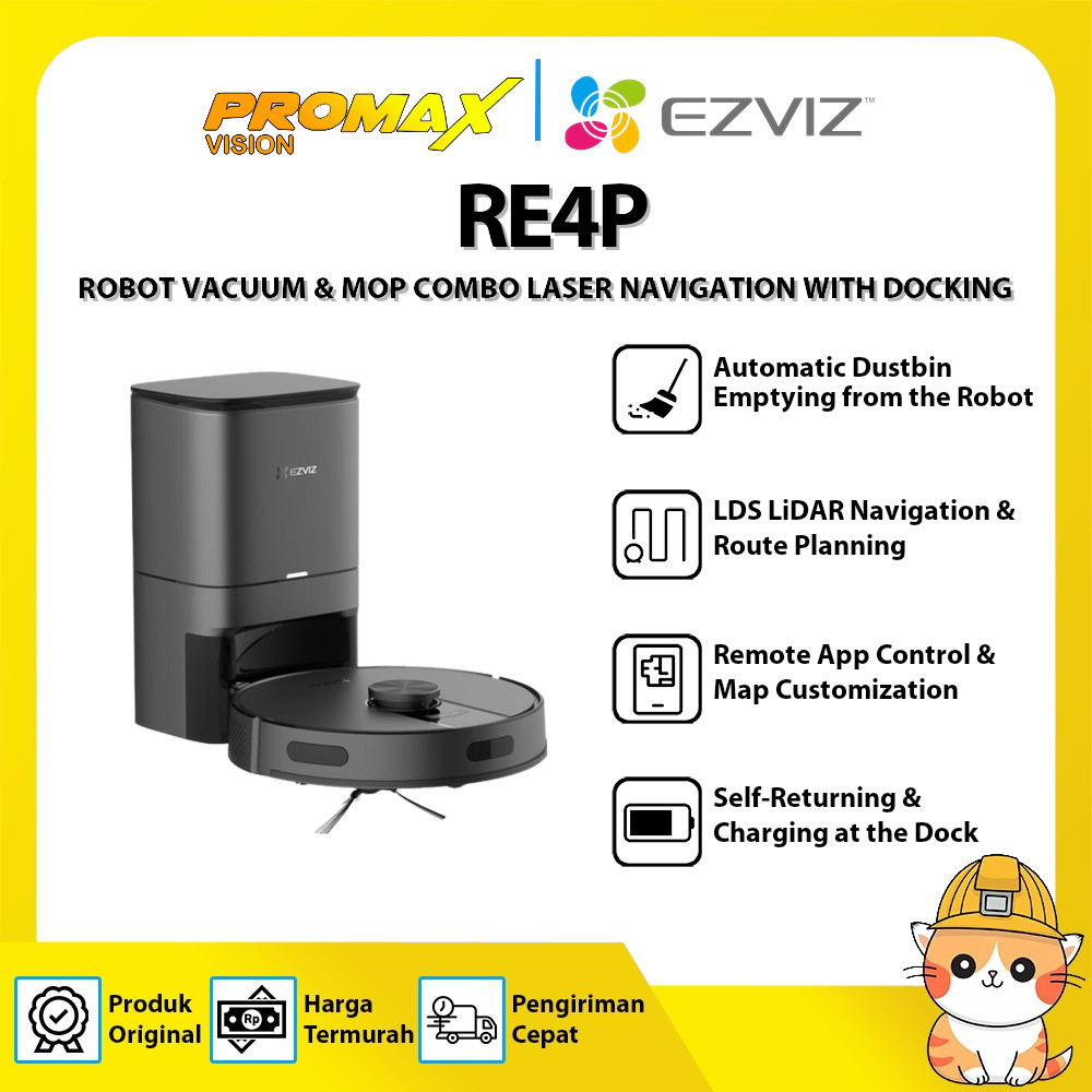 EZVIZ RE4P ROBOT VACUUM & MOP COMBO LASER NAVIGATION WITH DOCKING