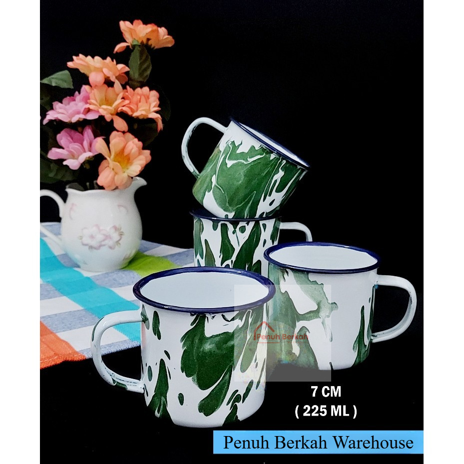 Cangkir seng blirik/Cangkir Blirik 7 cm / cangkir enamel blirik/Gelas blirik/cangkir jadul