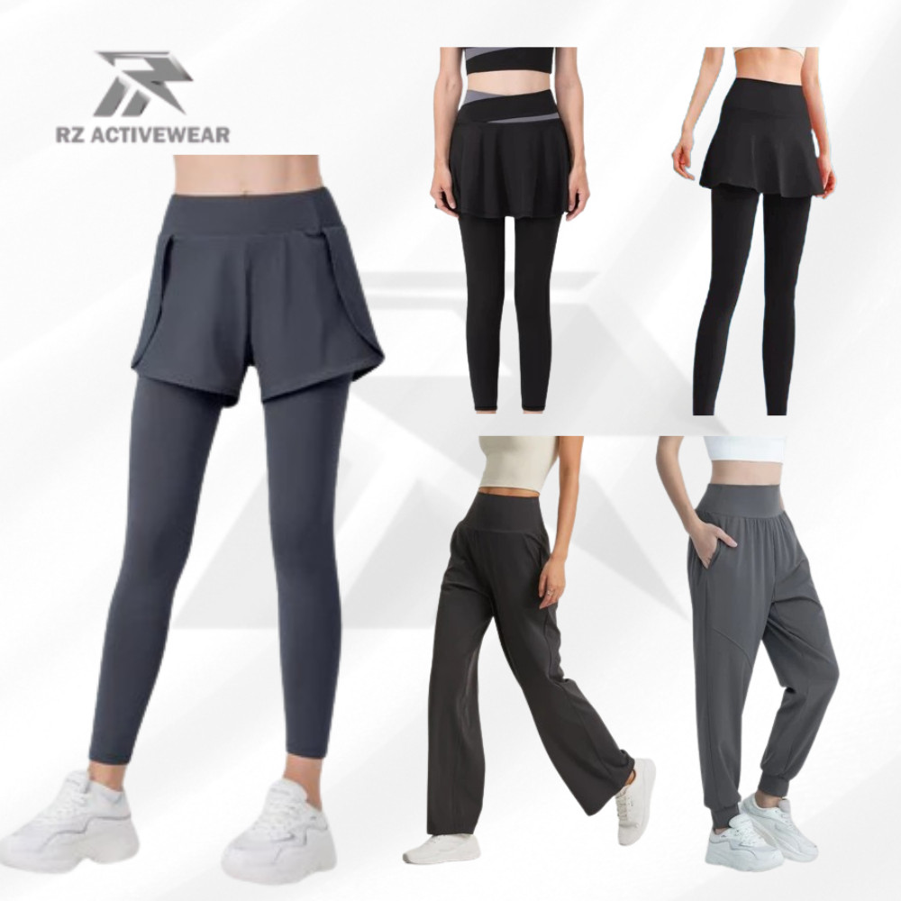 Celana Olahraga Wanita Legging Rok Jogger Pants Kulot wanita Outdoor Longgar Kolor Legging 2 in 1 Hi