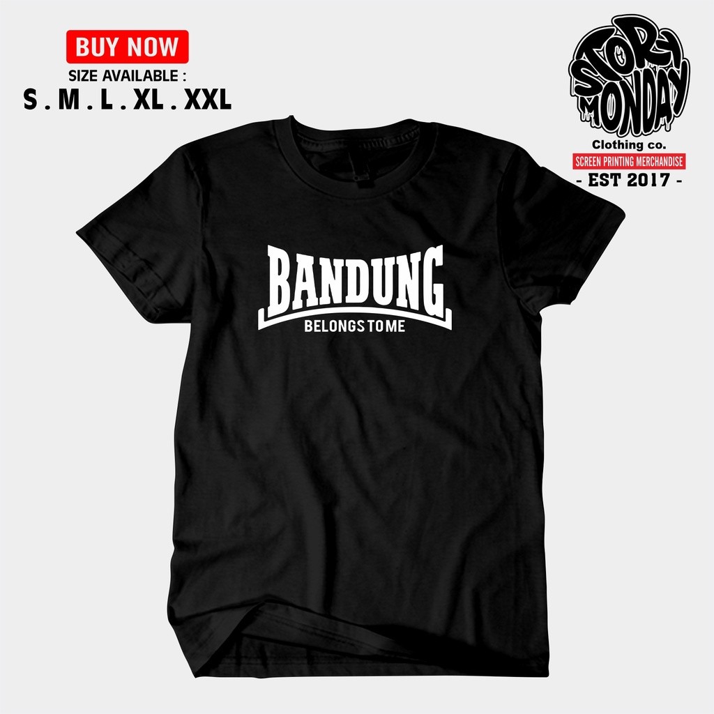 Kaos Baju Sablon BANDUNG BELONGS TO US Bobotoh Persib katun Combed 30s Lengan Pendek