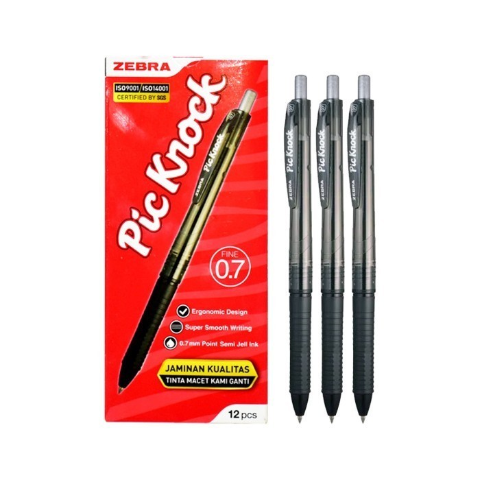 

Ballpoint Pulpen Pena Zebra Picknok 0.7 Bolpoint Semi Ink Gel