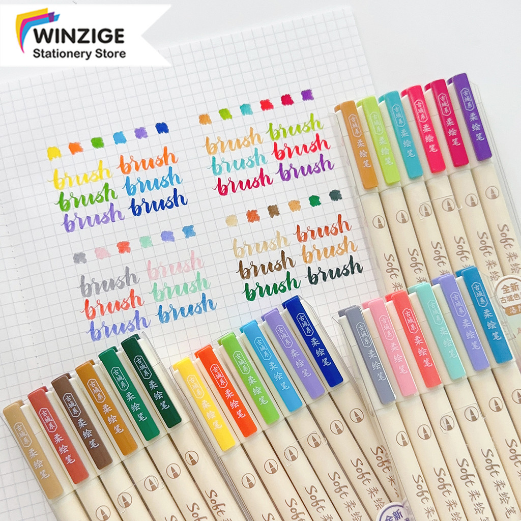 

Winzige Soft Brush Pen Set Calligraphy Pen Aesthetic Vintage Brush Lettering Pen Warna Warni Brush Marker Pena Kuas Warna Pulpen Pena Kaligrafi Coloring Markers Stationery Korea Alat Tulis