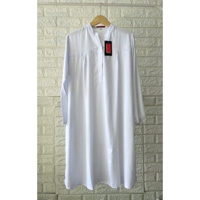 Tunik Polos Rayon Jumbo Putih - XL