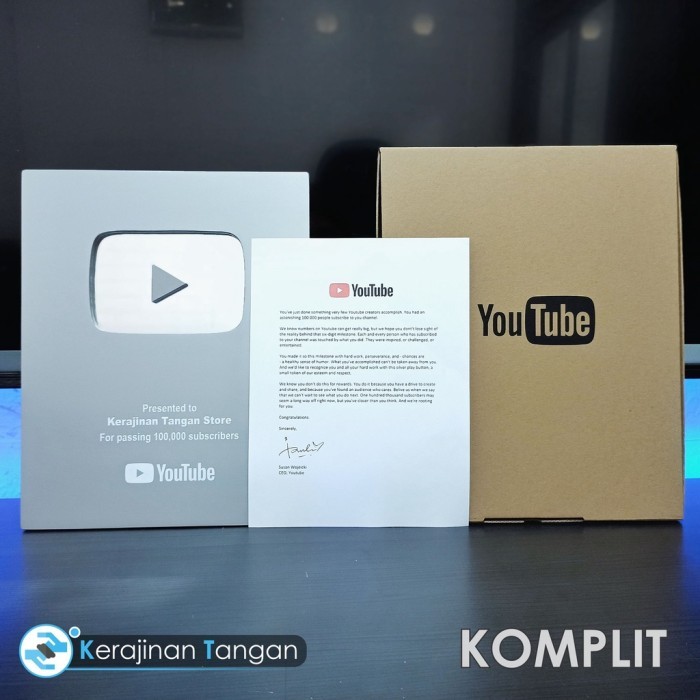 ✨READY✨ -Ready Silver Play Button Youtube Replika Custom - SPB Only