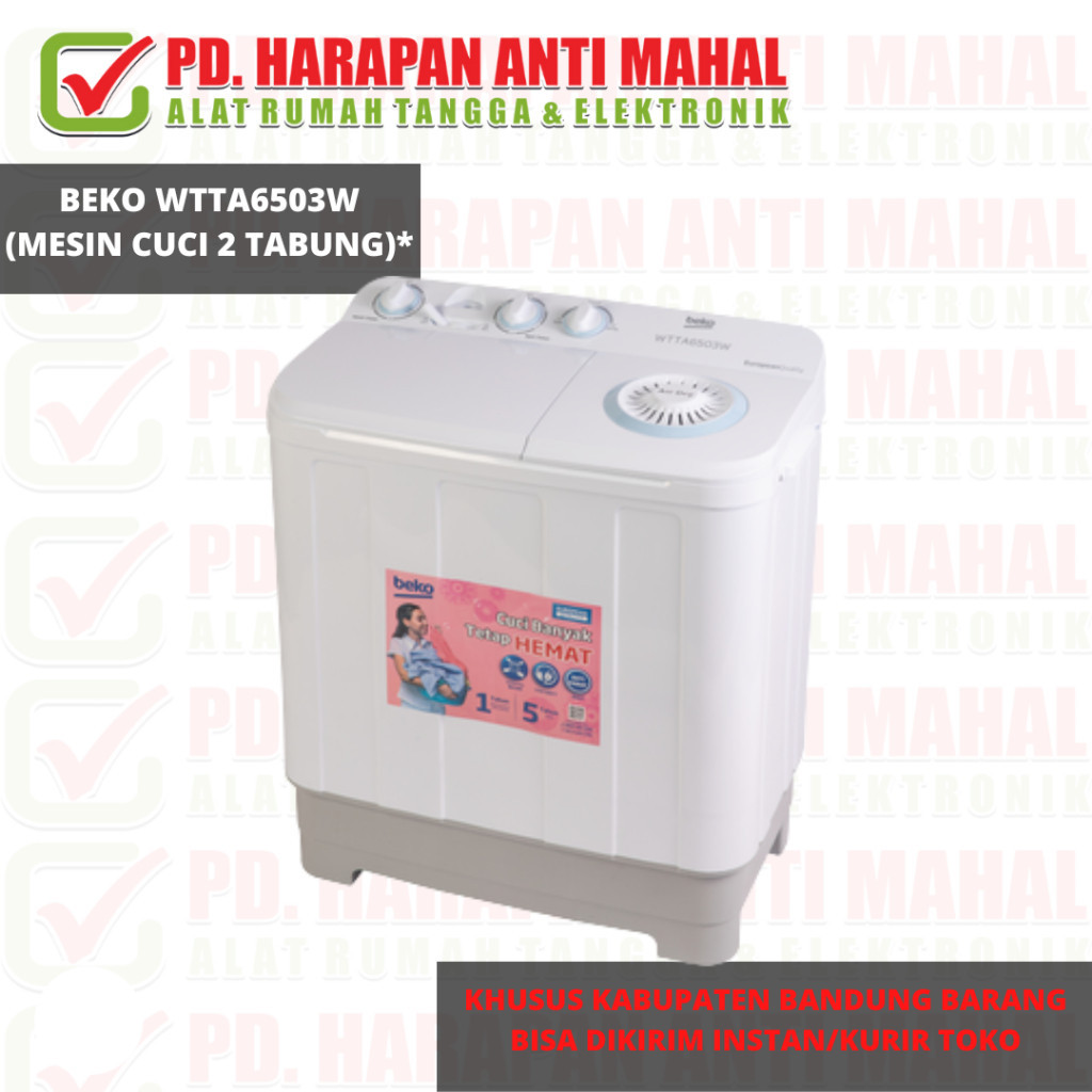 BEKO WTTA6503W (MESIN CUCI 2 TABUNG)*//MESIN CUCI BEKO SEMI AUTOMATIC WASHING MACHINE OTOMATIS WTTA6