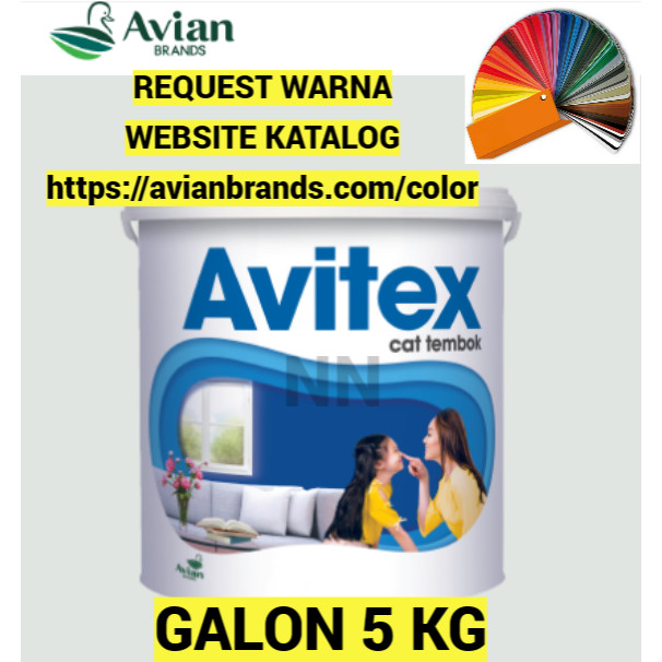 CAT TEMBOK AVITEX 5KG DINDING PLAFON GYPSUM ETERNIT PAPAN BOARD BISA REQUEST WARNA HIJAU SAGE