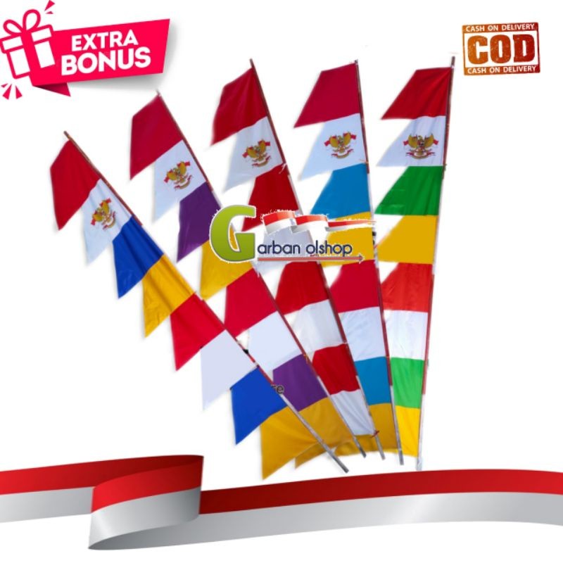 Spesial 17 Agustus // Umbul umbul warna 1kodi (20pcs)