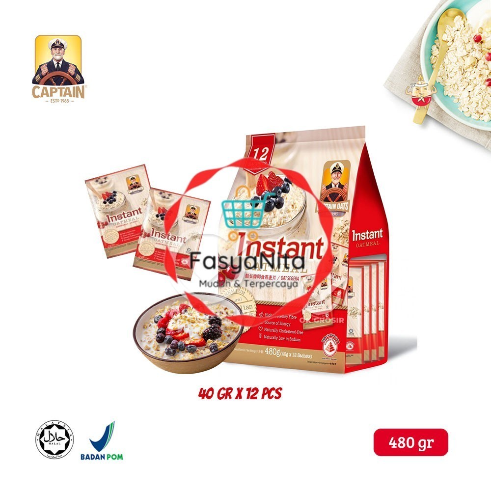 

Captain Oats Instant Oatmeal Diet Sachet (40 gr x12 pcs) - Fasyanita Denpasar