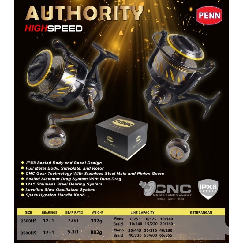 Reel Pancing PENN AUTHORITY High Speed spinning - 2500