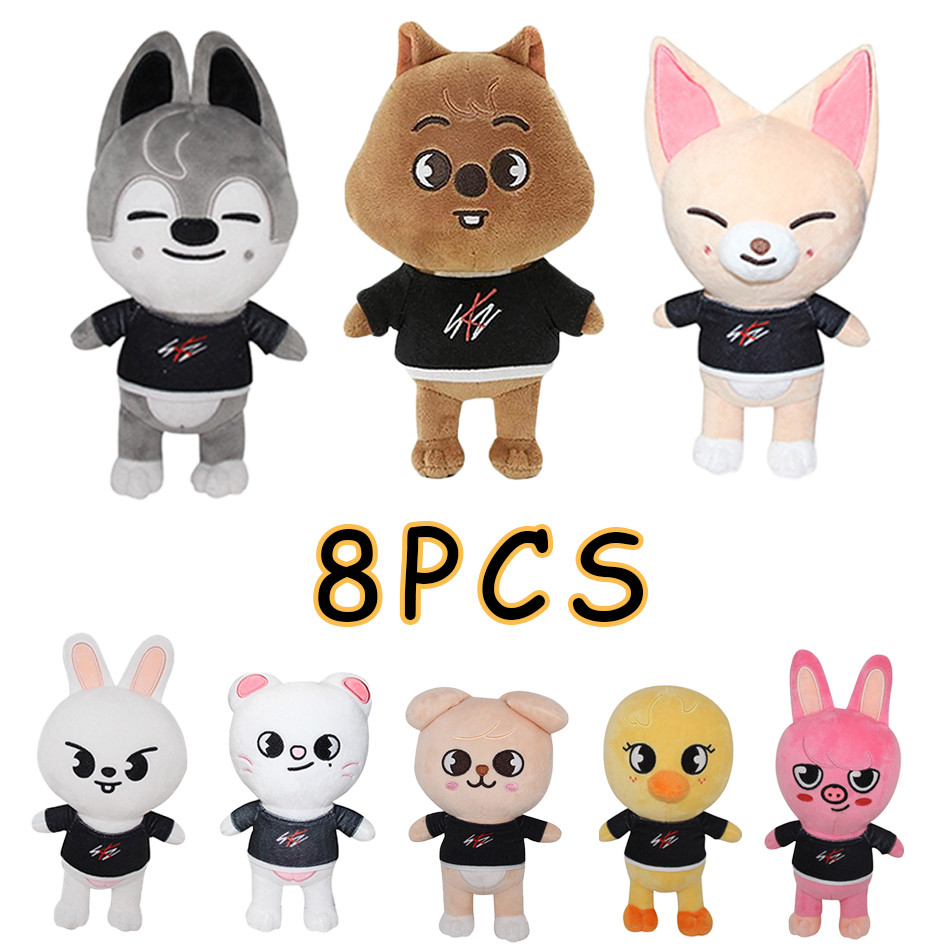 SKZOO Plush Toys 23cm Stray Kids Plush Wolf Chan Cartoon Stuffed Animal Plushies Doll Kawaii Compani