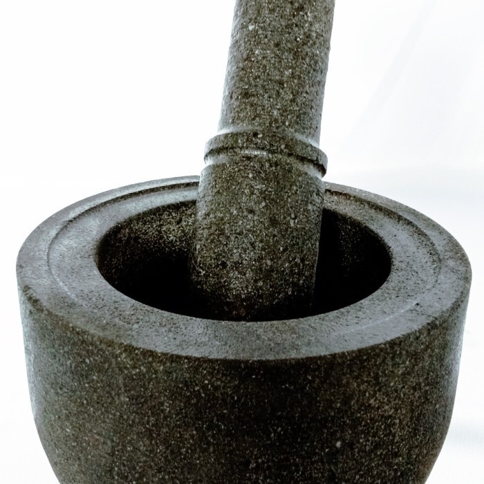 lumpang batu asli/lesung batu 16cm, penumbuk bumbu dapur