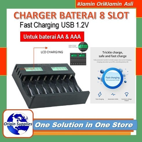 Charger 8 Slot Battery Energizer AA / AAA + 4 battery AA 2000 mAh