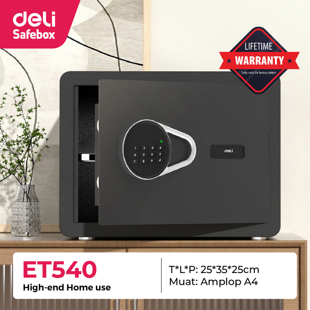 

Brankas Digital DELI ET 540 Safe Box Intelligent Electronic Pasword ET540 Carbon Stell