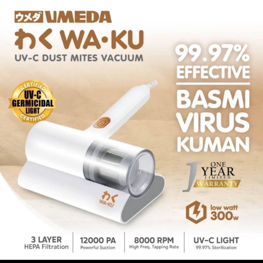 UMEDA WAKU UV-C Vacuum Cleaner Kasur Pembersih Tungau Garansi